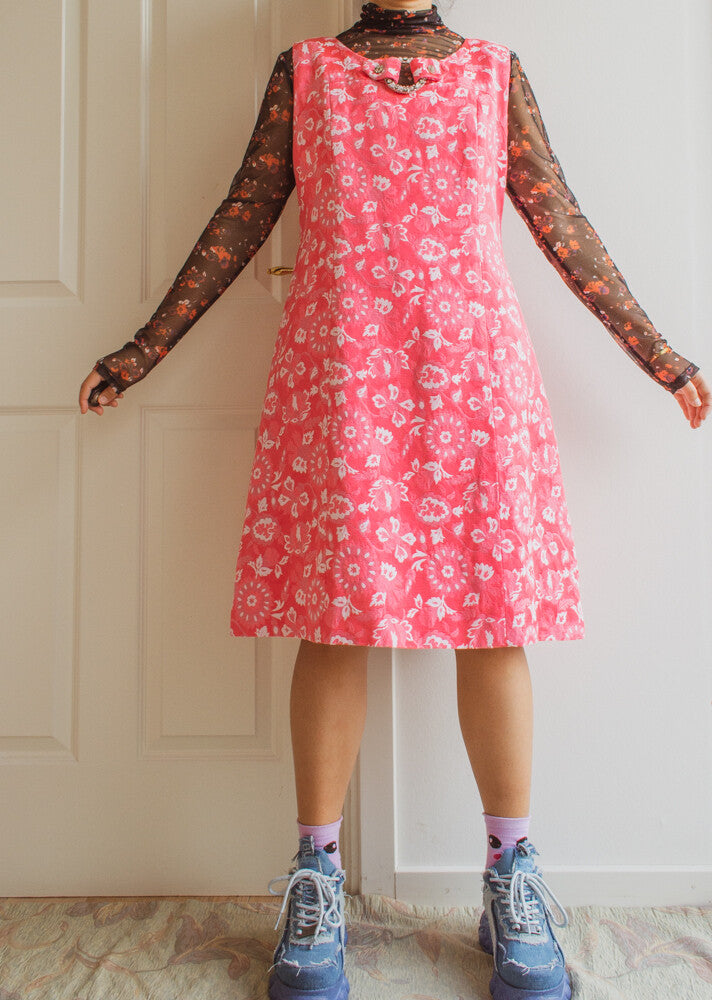 Amazing pink retro dress L/M