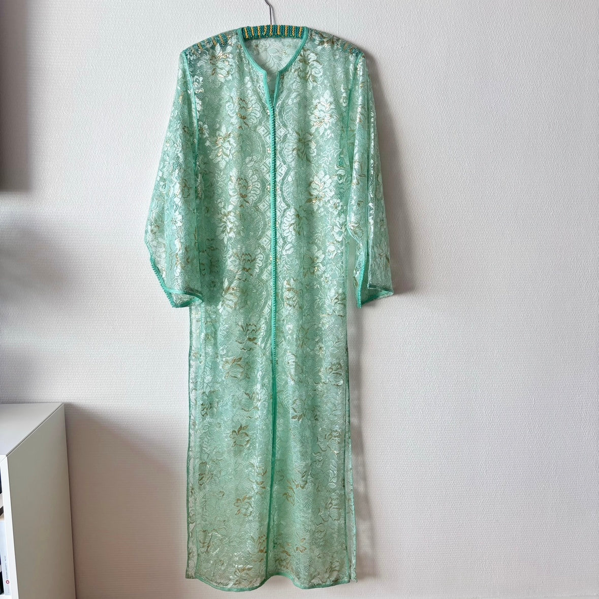 Pastel green see-through robe