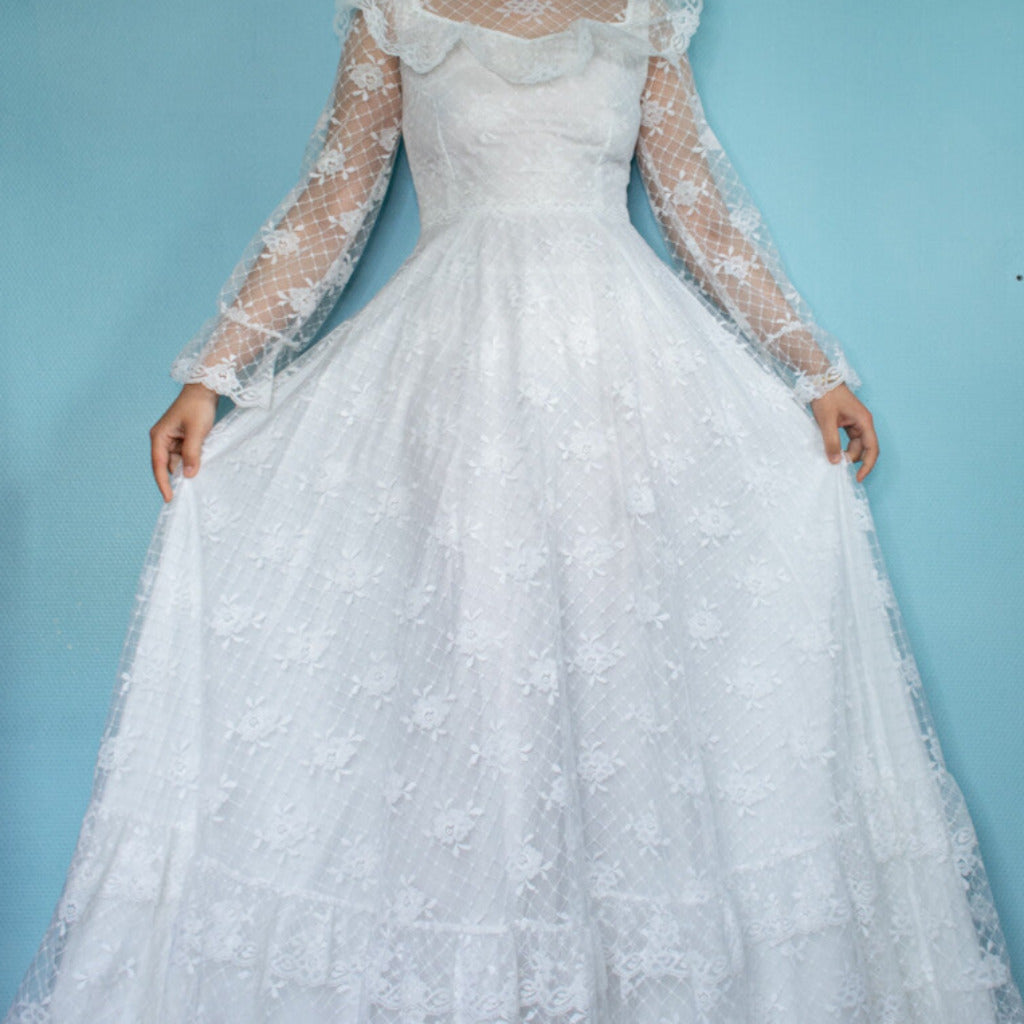 80s/90s wedding dress S/XS