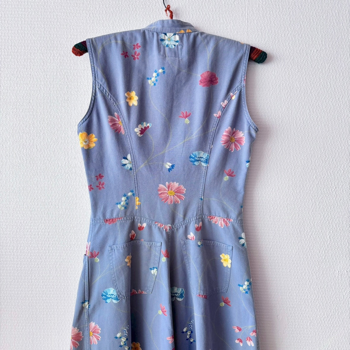 Kenzo Blue Denim Floral Maxi Dress