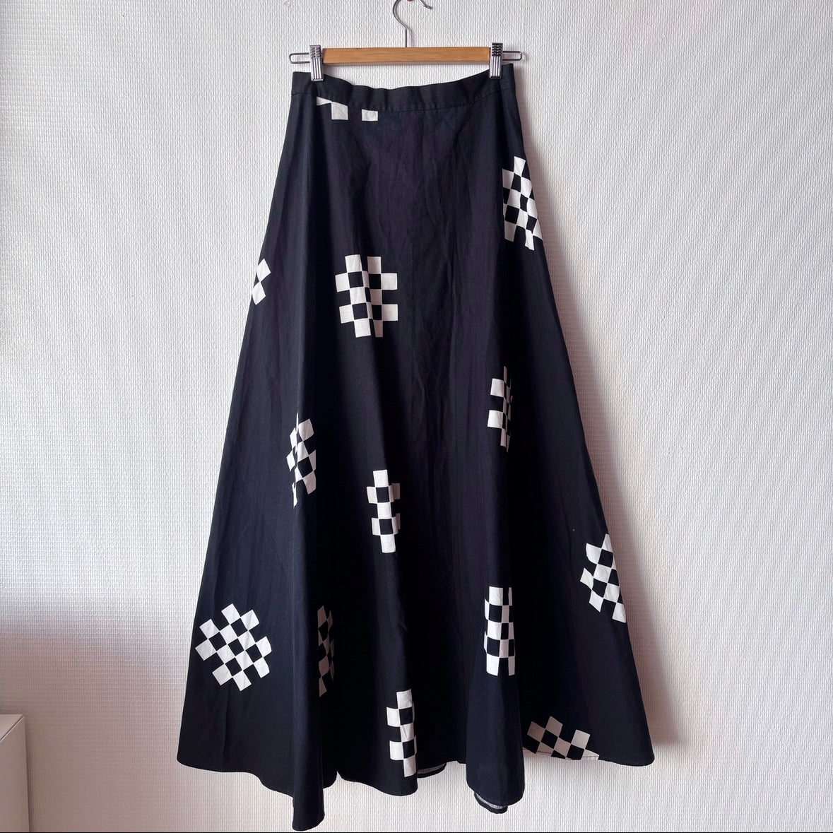 Vintage 1975 Marimekko Maxi Black and White Skirt
