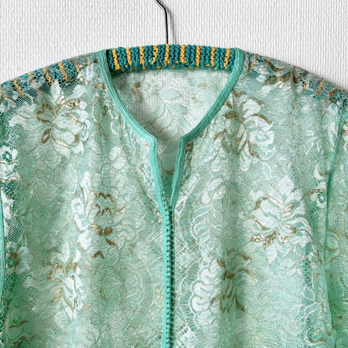 Pastel green see-through robe