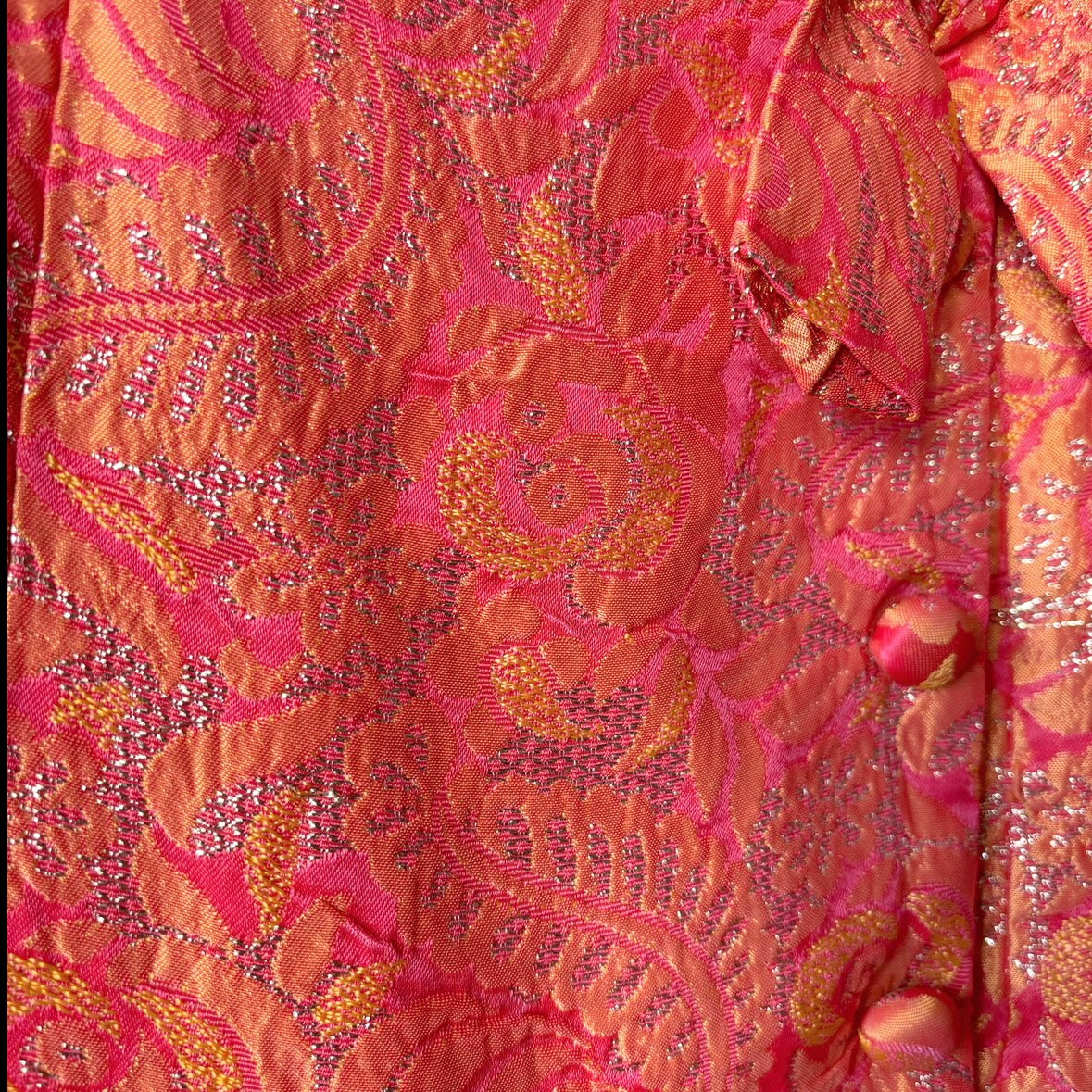 Vintage 60s Red & Orange Shimmer Dress S/XS