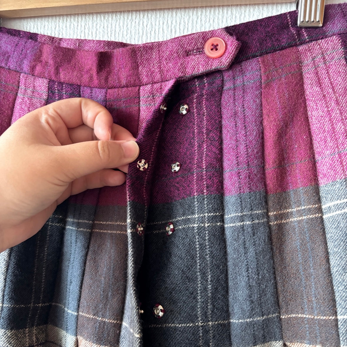 Handmade Wool Pleated Skirt