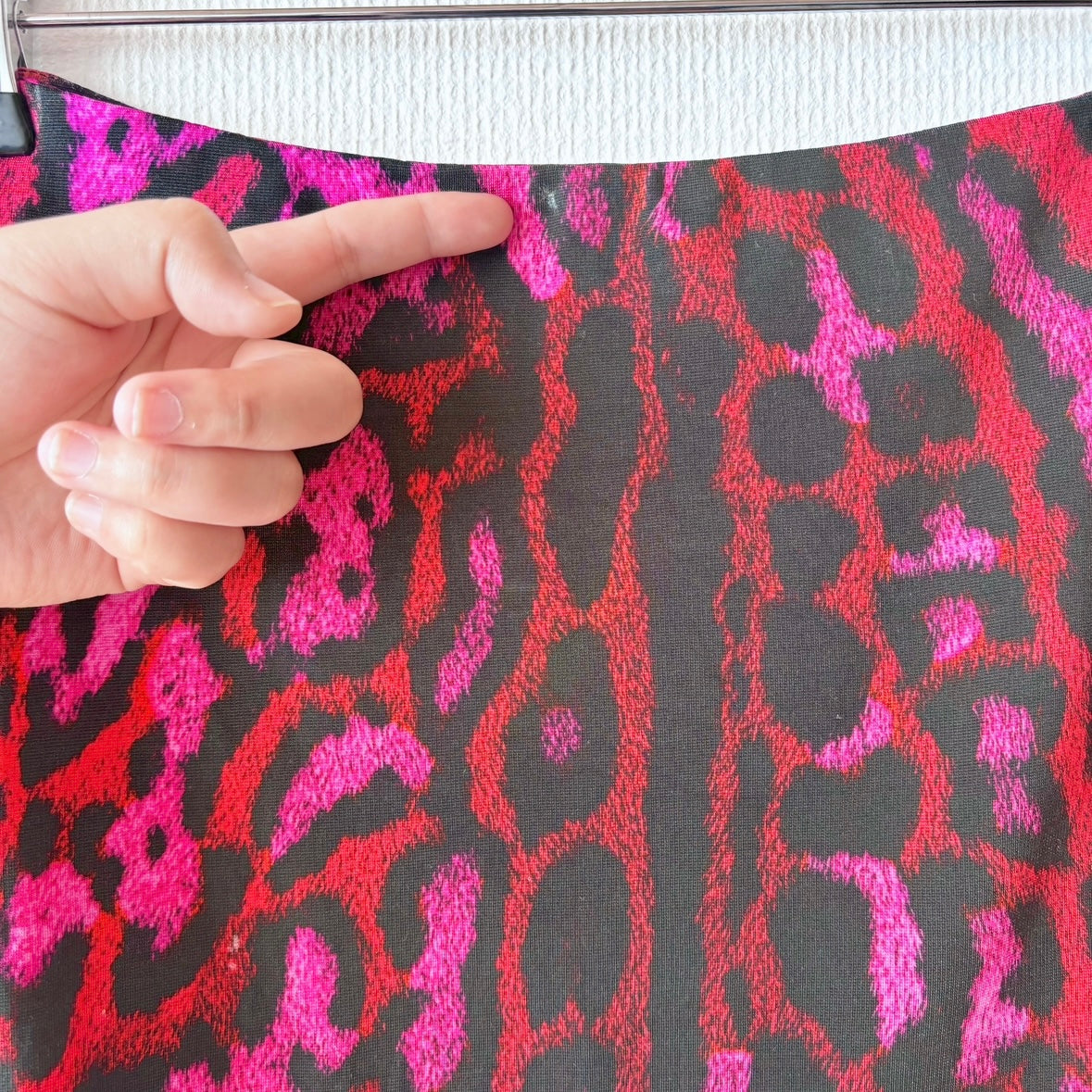 Just Cavalli Pink and Red Leopard Print Mini Skirt