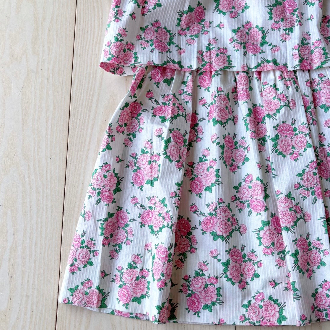 Vintage Floral Cotton Two-Piece Set
