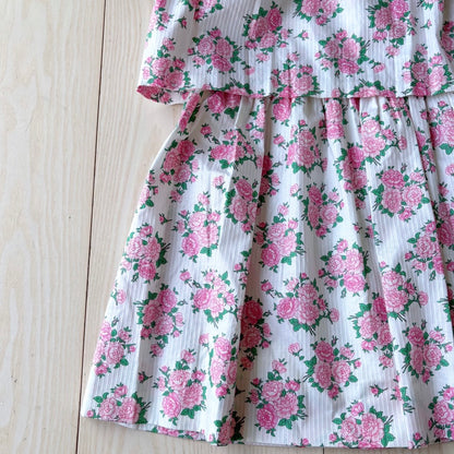 Vintage Floral Cotton Two-Piece Set