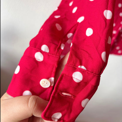 Comme des Garçons Red Polka Dot Blouse M