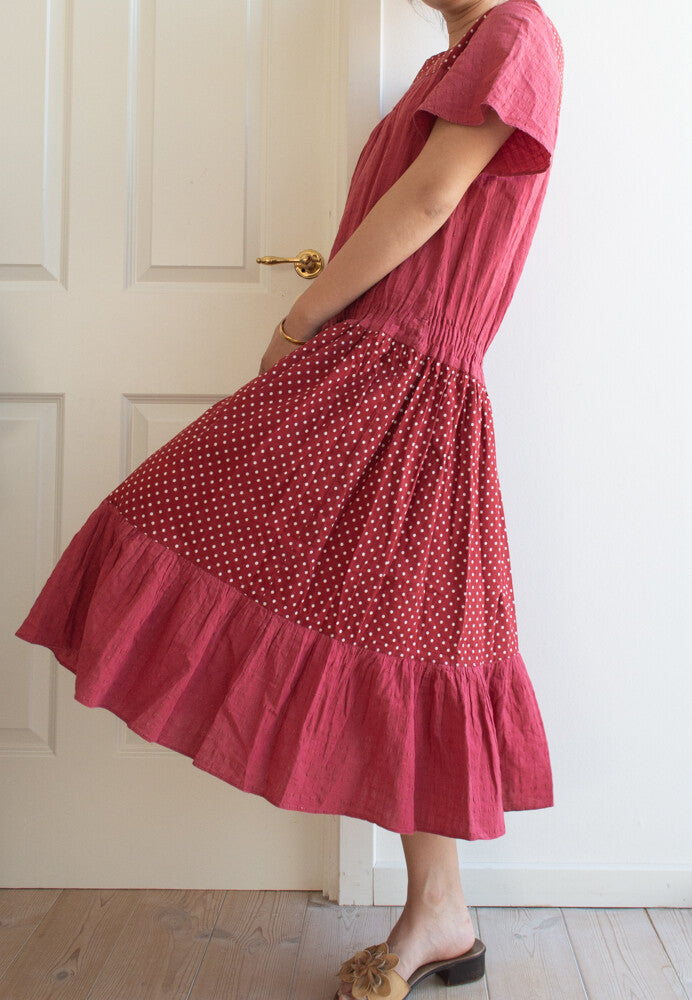 Red cotton dress M/L