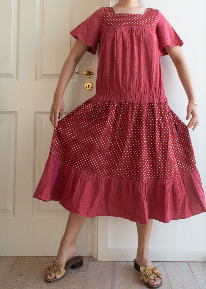 Red cotton dress M/L