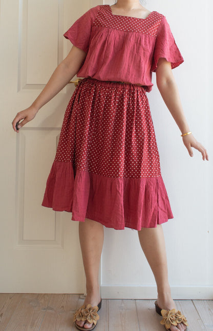 Red cotton dress M/L