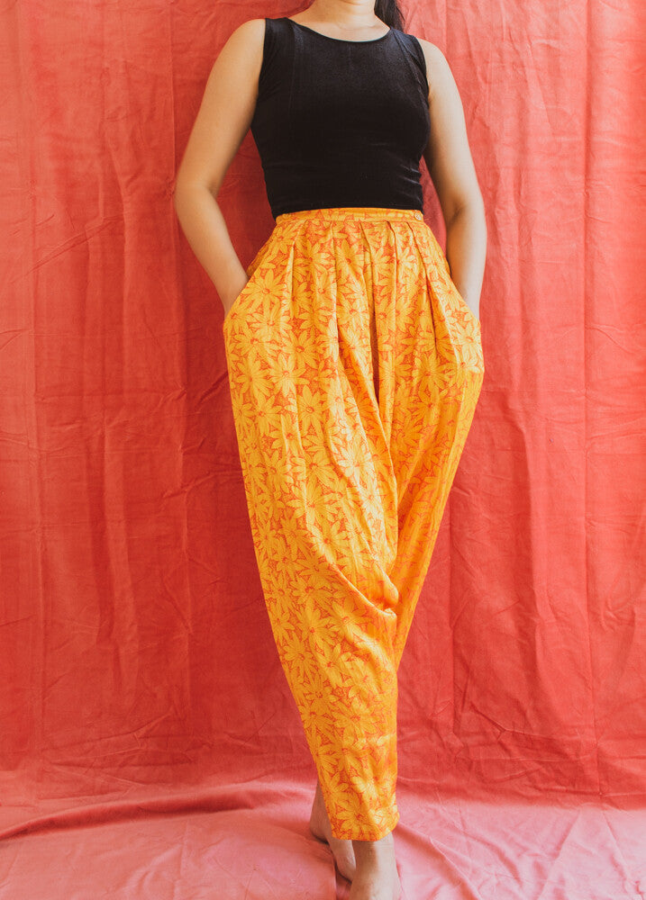 Golden flower pants S