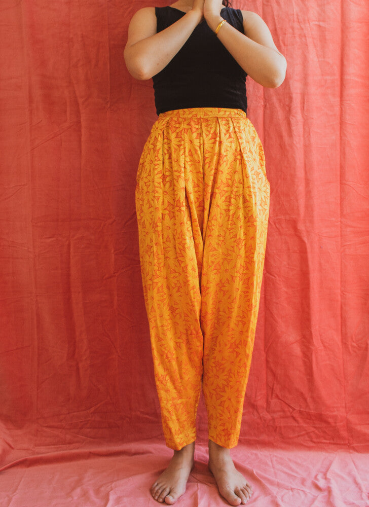 Golden flower pants S