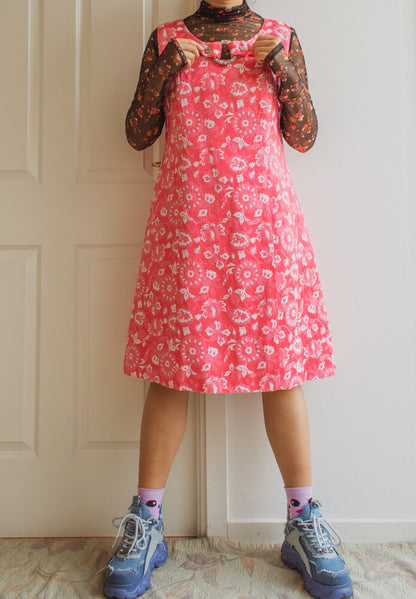 Amazing pink retro dress L/XL