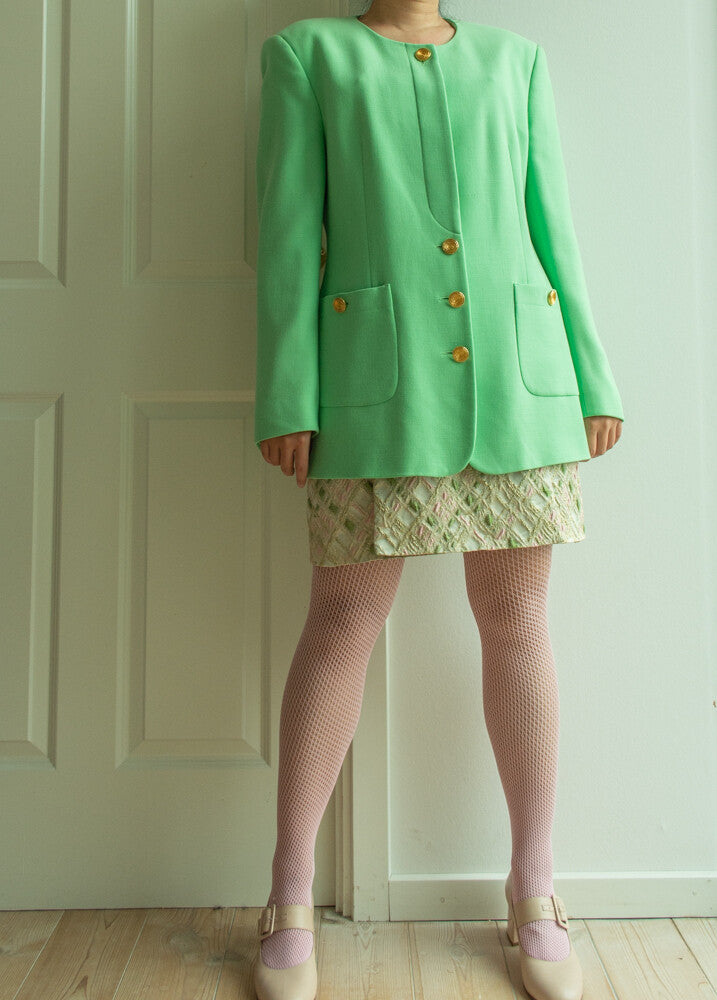 Pastel green Escada wool blazer L