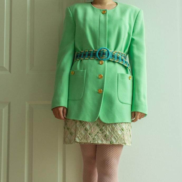 Pastel green Escada wool blazer L