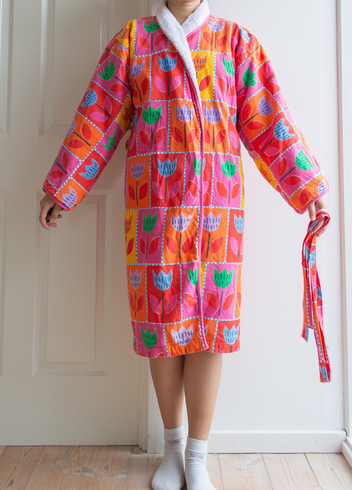 Colorful flower bathrobe M/L