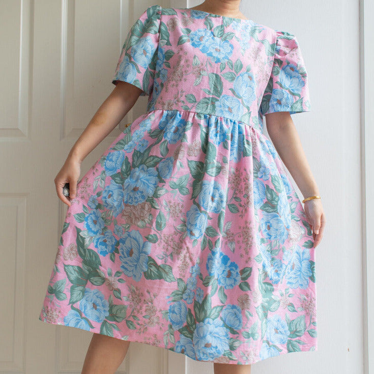 Remade dress Elisabeth- pink M/L