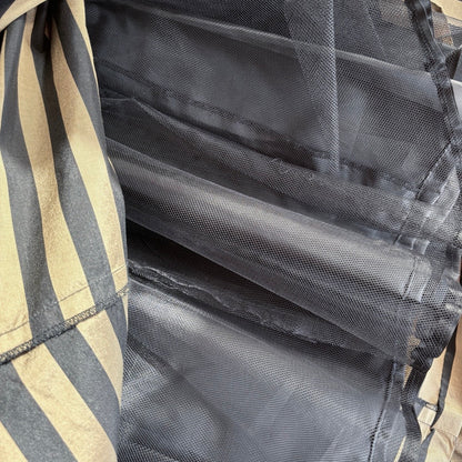 Vintage Thai Silk Gold & Black Striped Two-Piece Set M
