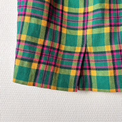 Vintage 100% New Wool Tartan Skirt S/M
