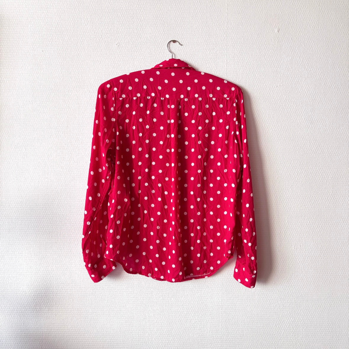 Comme des Garçons Red Polka Dot Blouse M – Red Vintage