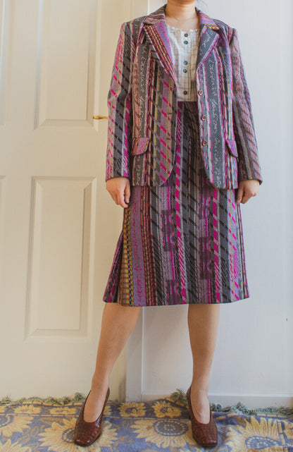 Vintage Christian Lacroix lambswool suit L