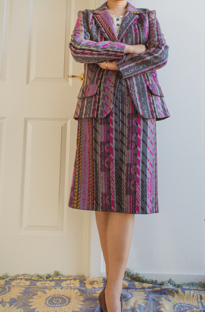 Vintage Christian Lacroix lambswool suit L