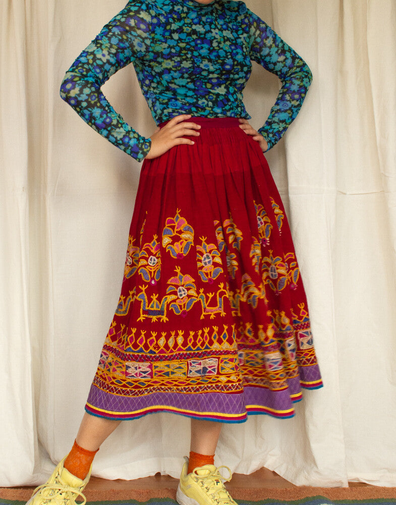 Indian embroidery antique skirt XS/S