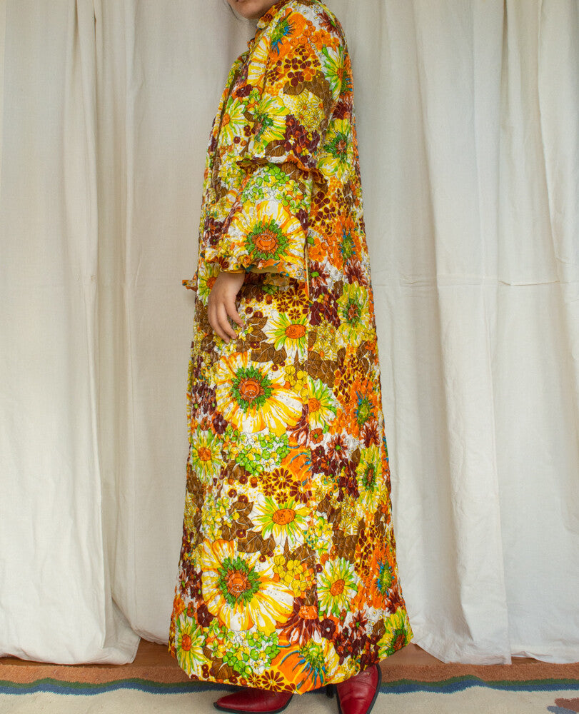 Vintage flower housecoat M