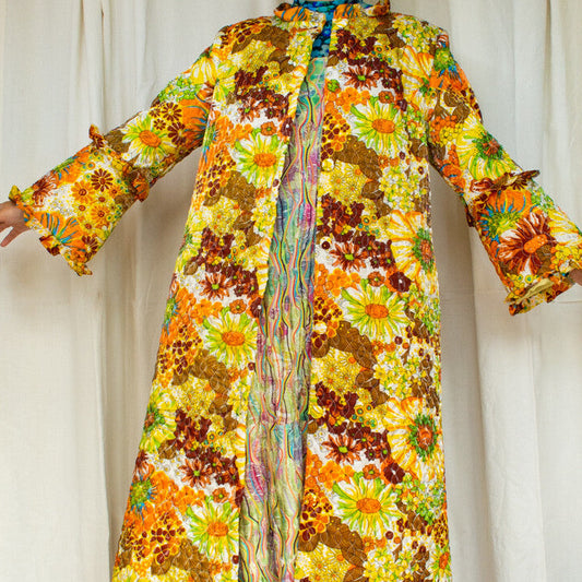 Vintage flower housecoat M