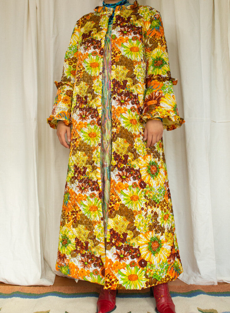 Vintage flower housecoat M