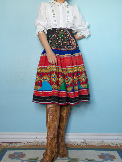 Boho embroidery skirt M/L