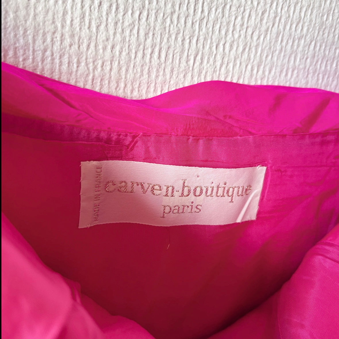 Vintage 80s Carven Boutique Paris Silk Party Dress S/XS