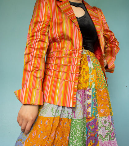 Vera mont colorful silk blazer M/S