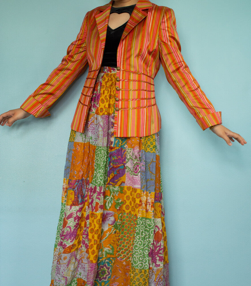 Vera mont colorful silk blazer M/S