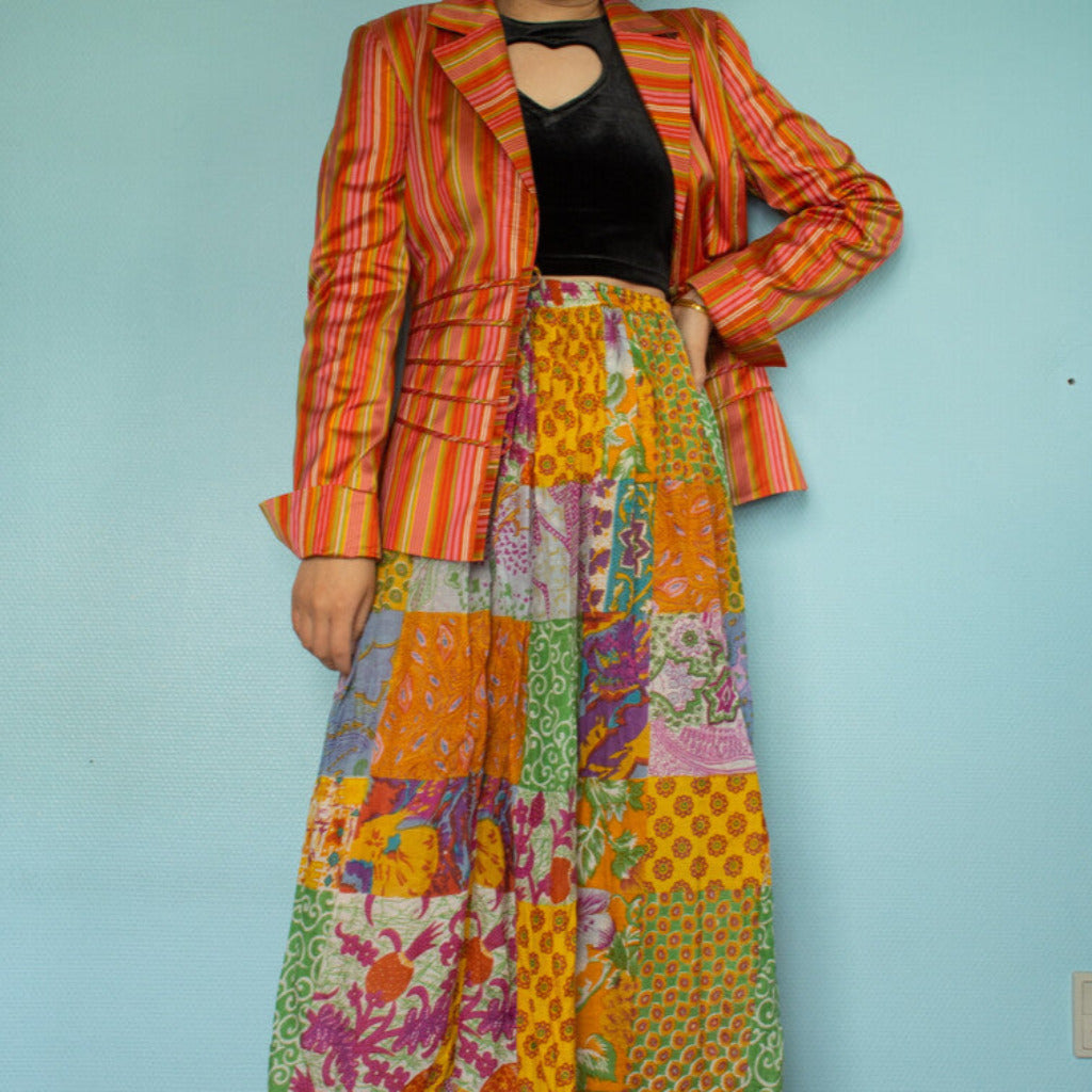 Vera mont colorful silk blazer M/S