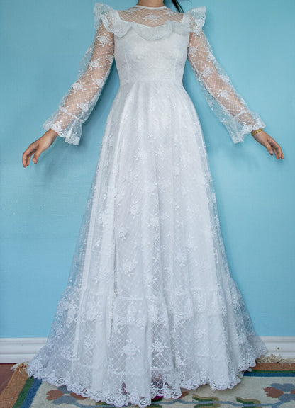 80s/90s wedding dress S/XS