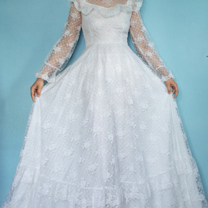 80s/90s wedding dress S/XS