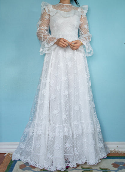 80s/90s wedding dress S/XS