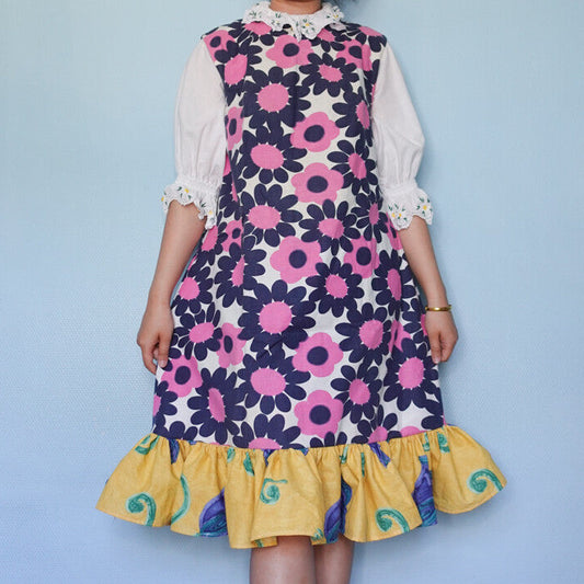 Redesign retro flower dress L/M