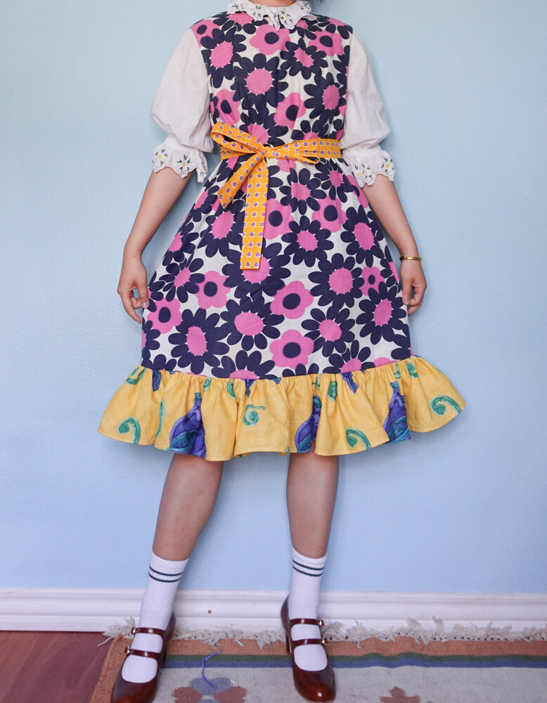 Redesign retro flower dress L/M