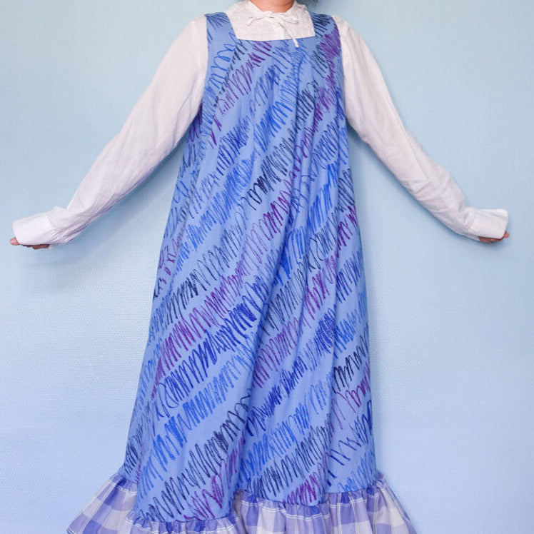 Blue cotton redesign dress