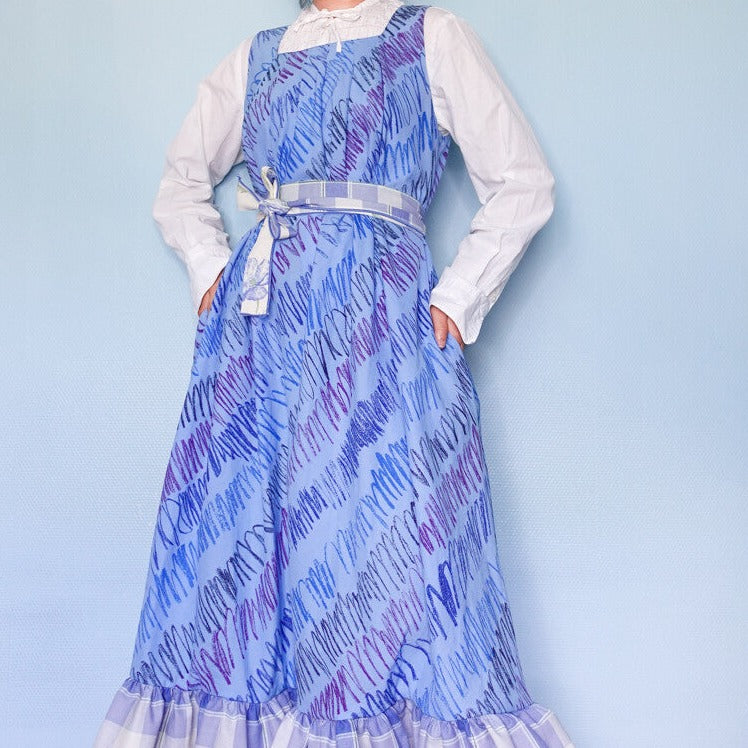 Blue cotton redesign dress