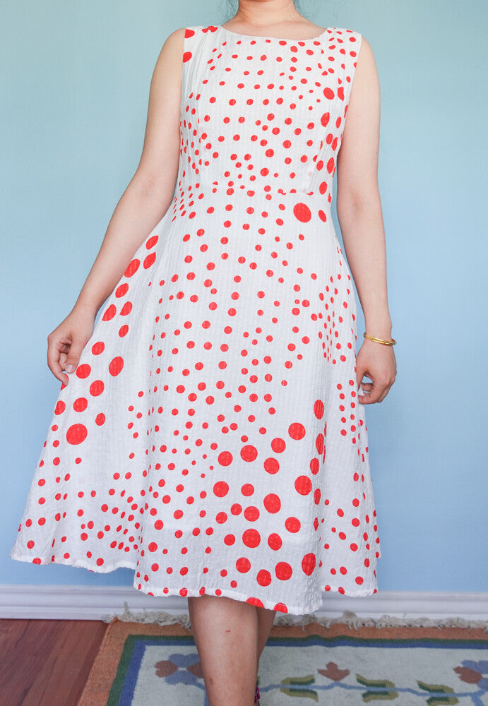 White polka dot dress