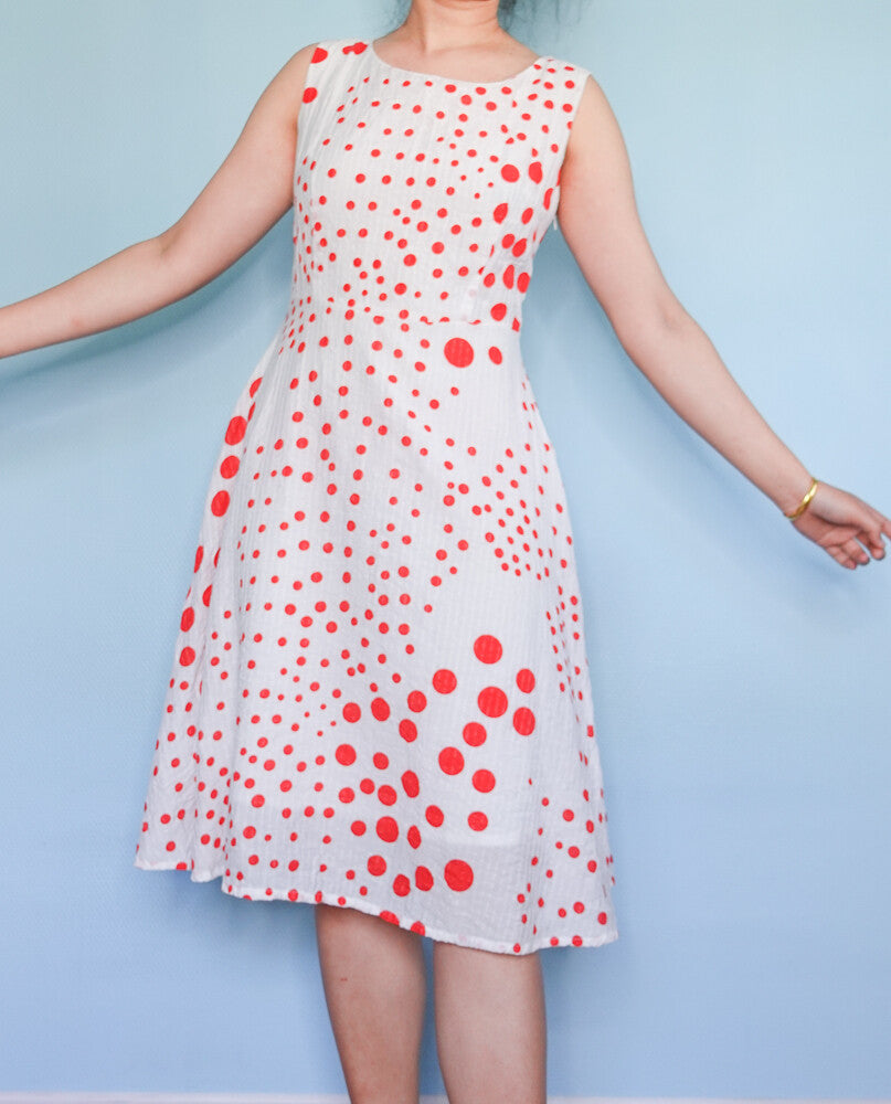 White polka dot dress