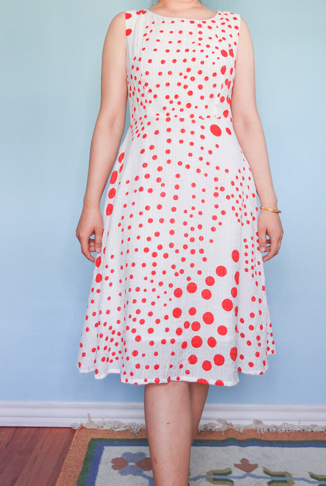 White polka dot dress