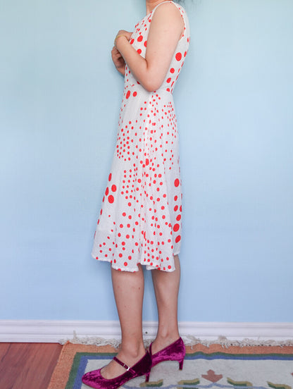 White polka dot dress