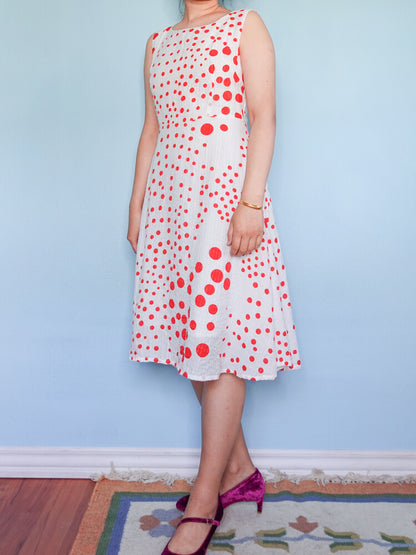 White polka dot dress