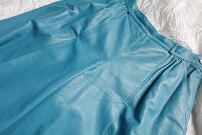 Turquoise leather shorts S/M