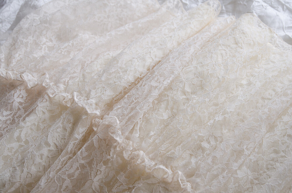 70s lace wedding dress S